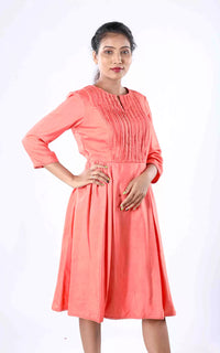 Thumbnail for Tussar Staple 3/4th Sleeve Long Tunic