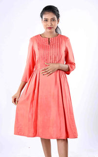 Thumbnail for Tussar Staple 3/4th Sleeve Long Tunic