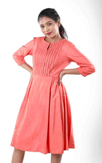 Thumbnail for Tussar Staple 3/4th Sleeve Long Tunic